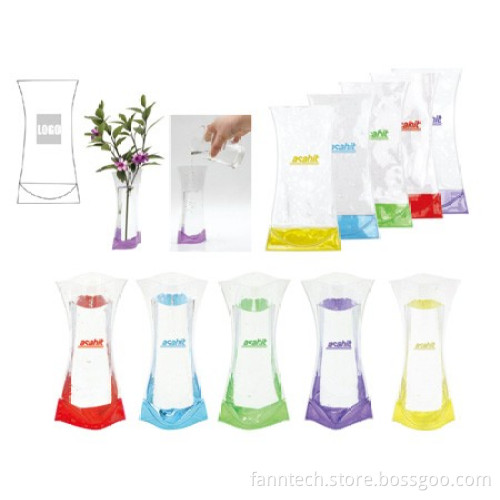Clear PVC Folding Vase with Custom Logo Promotional Gift Use Giveaways Gadgets